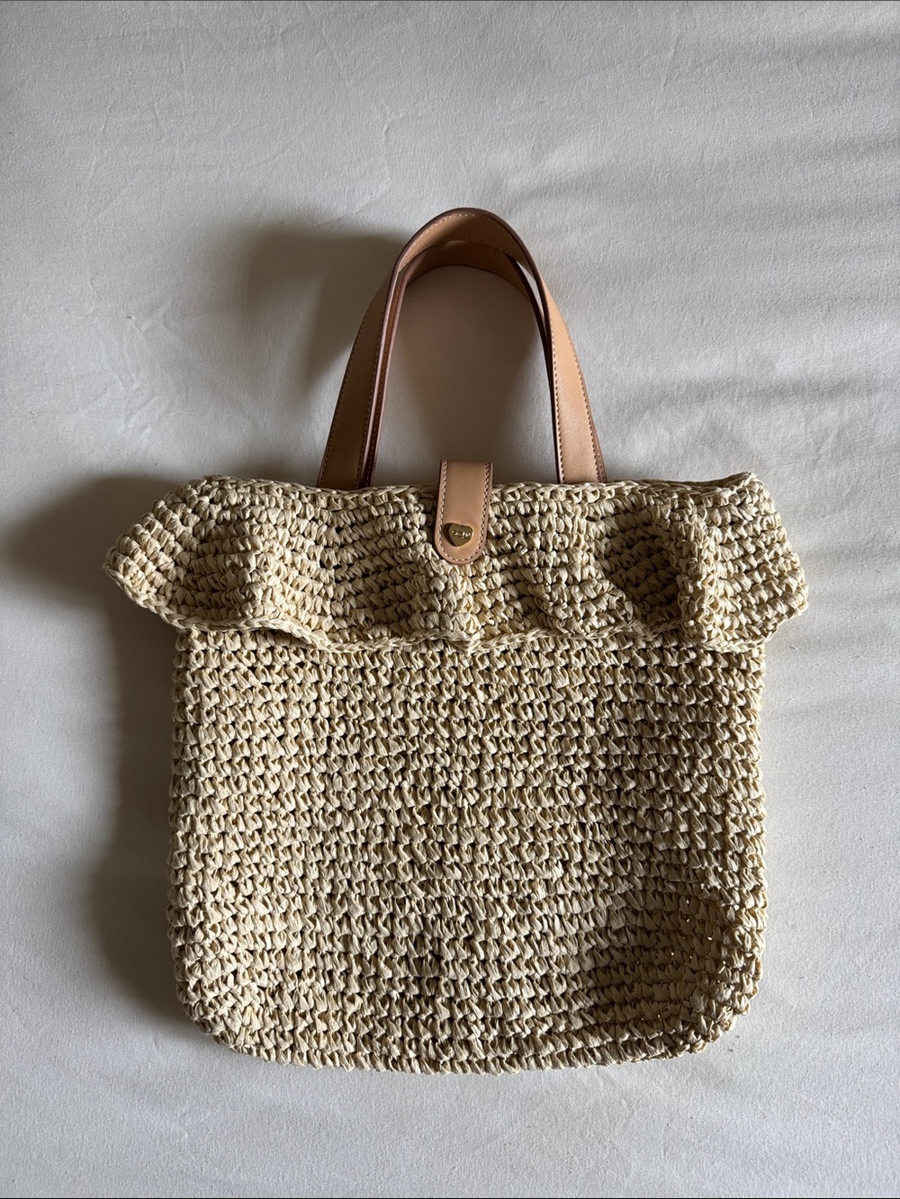 Stoney Clover Lane Raffia Ruffle Tote - Picture 2 of 3